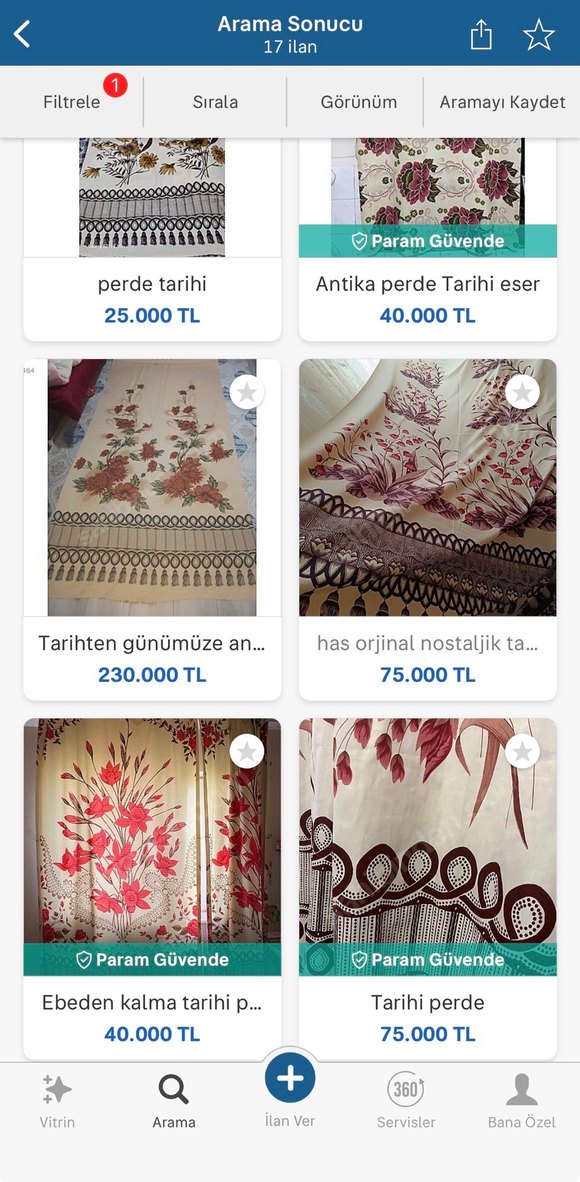 Tarihi fon perde (60-70) yıllık - Görsel 2