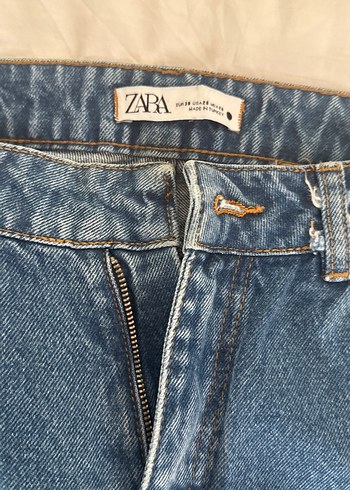 Zara Kadın Mavi Denim Midi Boy Normal Paça Jean
