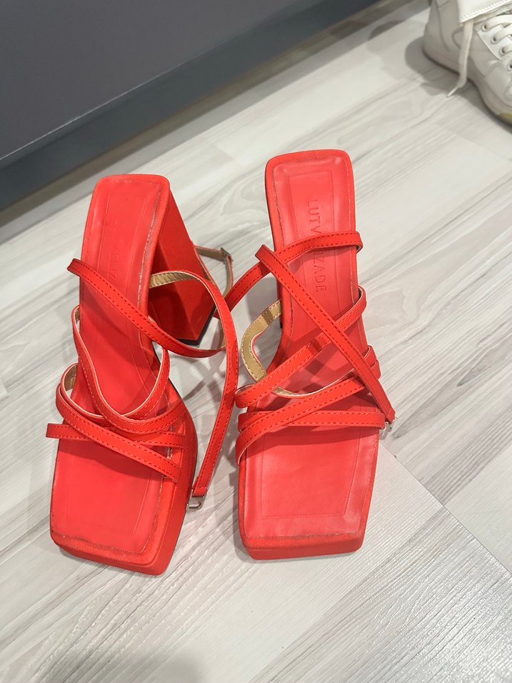 Kırmızı Platform Topuklu Kadın Ayakkabı - Görsel 3