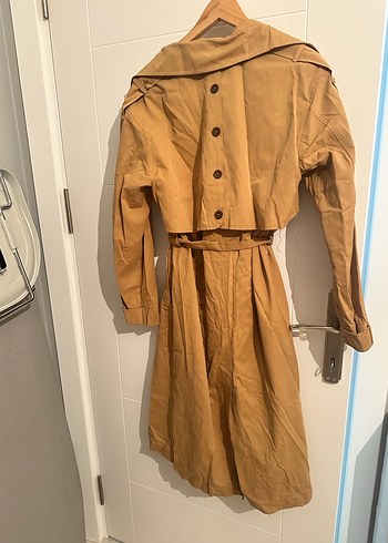 Zara Kadın Bej Midi Trençkot