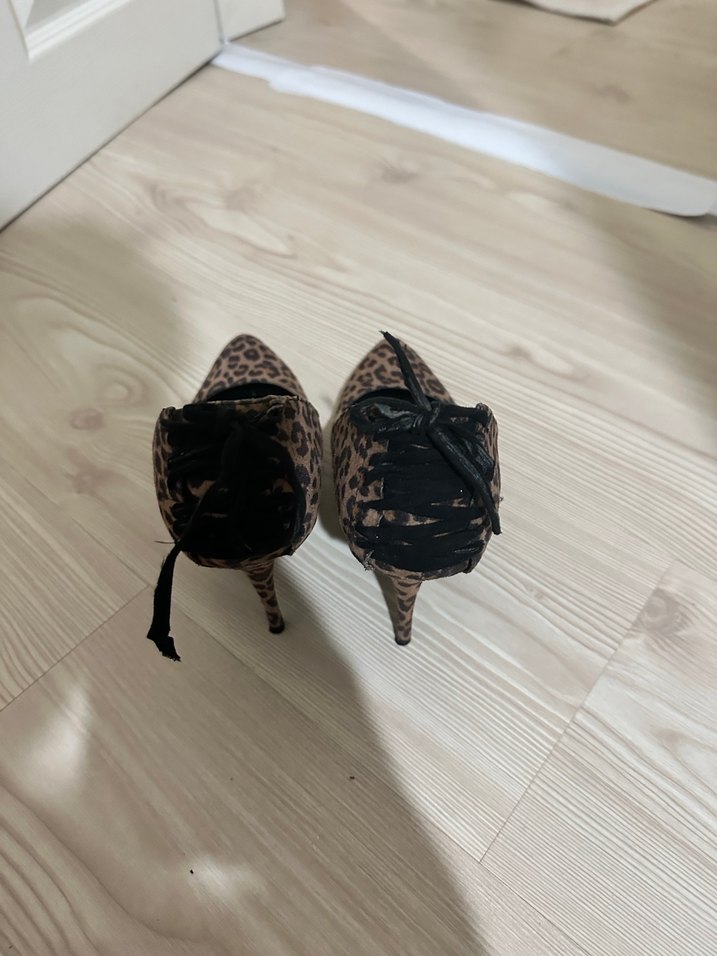 Kahverengi Leopar Desenli Süet Stiletto - Görsel 3