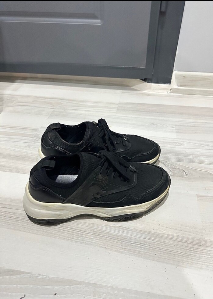 Siyah Topuklu Spor Kadın Sneaker - Görsel 2