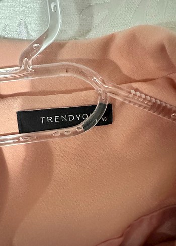 Düğmeli Pembe Kadın Uzun Kesim Blazer - Görsel 3