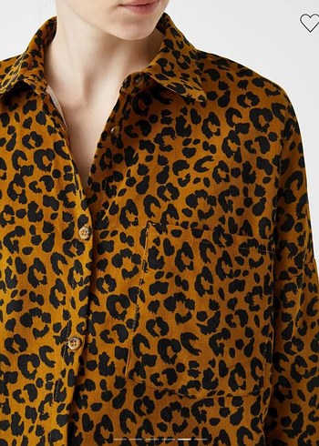 Düğmeli Leopar Desenli Kadın Gömlek - Görsel 3