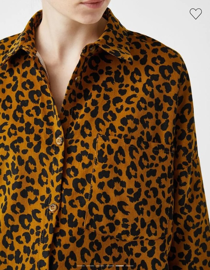Düğmeli Leopar Desenli Kadın Gömlek - Görsel 3