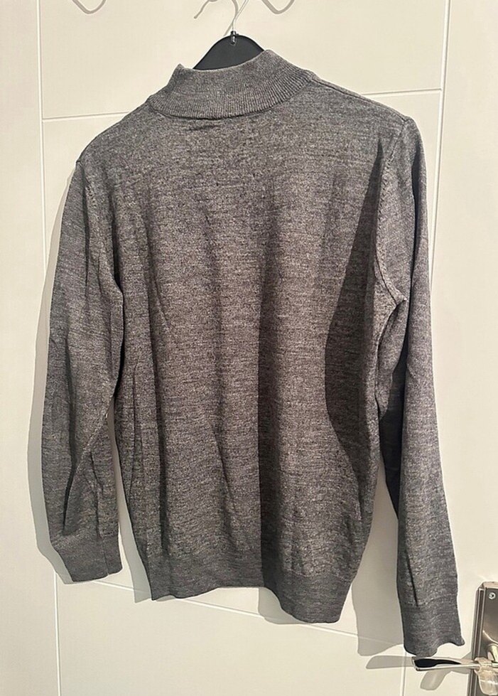 Gri Kadın Boğazlı Triko Kazak - Görsel 2