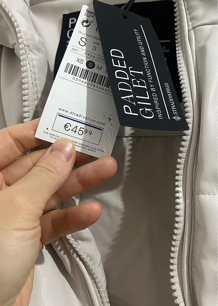 Stradivarius suni deri şişme yelek - Görsel 2