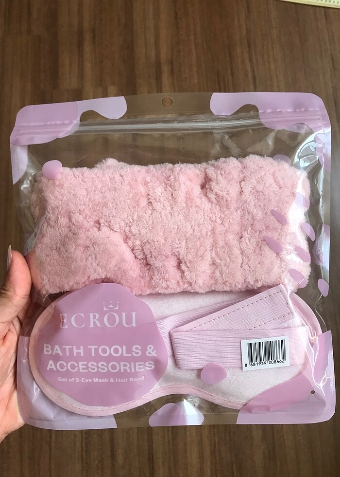 Ecrou uyku bandı ve saç bandı seti - Görsel 2
