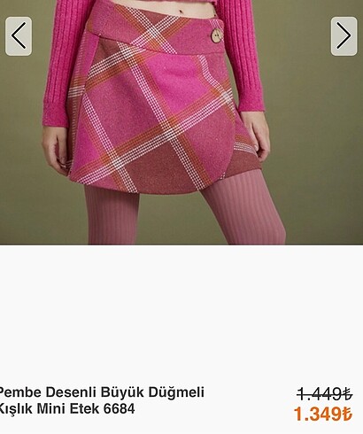 LOS BANDITOS Ekose Kışlık Mini Etek - Görsel 3