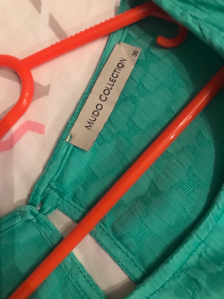 Renkli Kolsuz Midi Kadın Elbise - Görsel 2