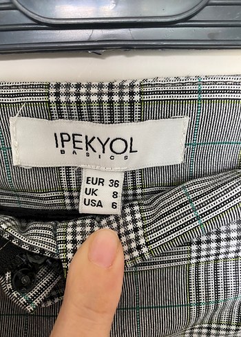 ipekyol Gri Ekose Desenli Kadın Kumaş Pantolon