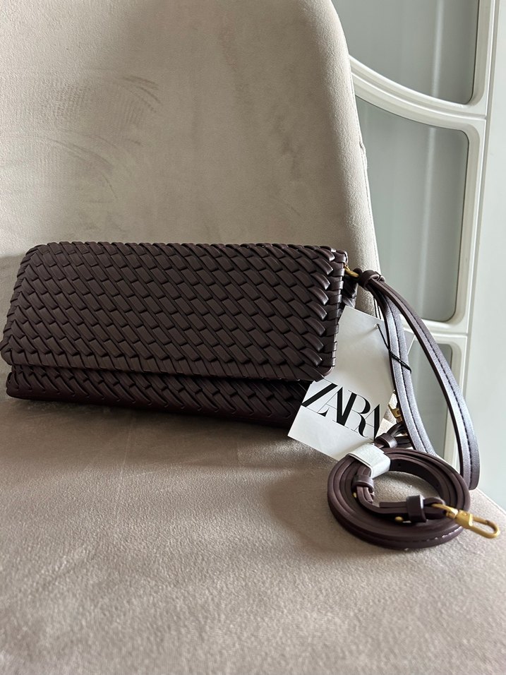 Kahverengi Deri Kadın Clutch Çanta - Görsel 3