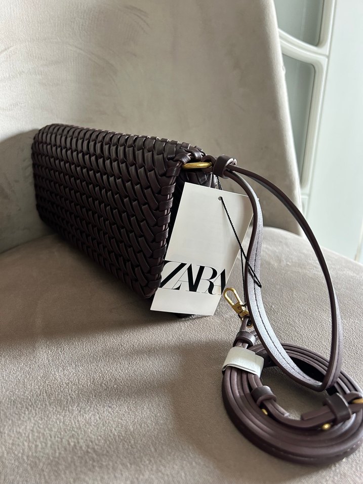 Kahverengi Deri Kadın Clutch Çanta - Görsel 2