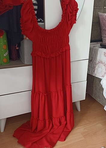 l Beden Kırmızı elbise 