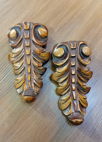 Kahverengi Vintage Ahşap Aplik - Görsel 7