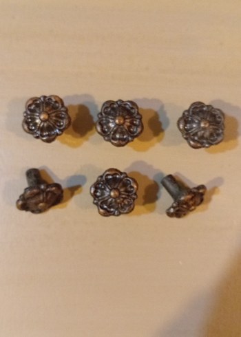 Kahverengi Vintage Çiçek Desenli Mobilya Kulp ları - Görsel 6