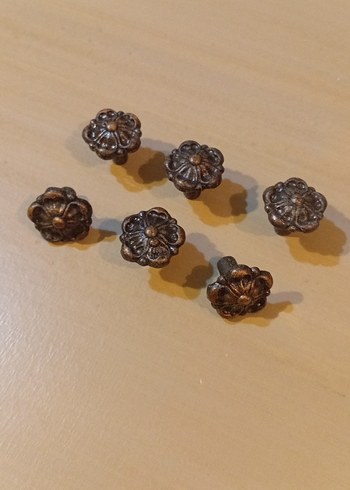 Kahverengi Vintage Çiçek Desenli Mobilya Kulp ları - Görsel 2