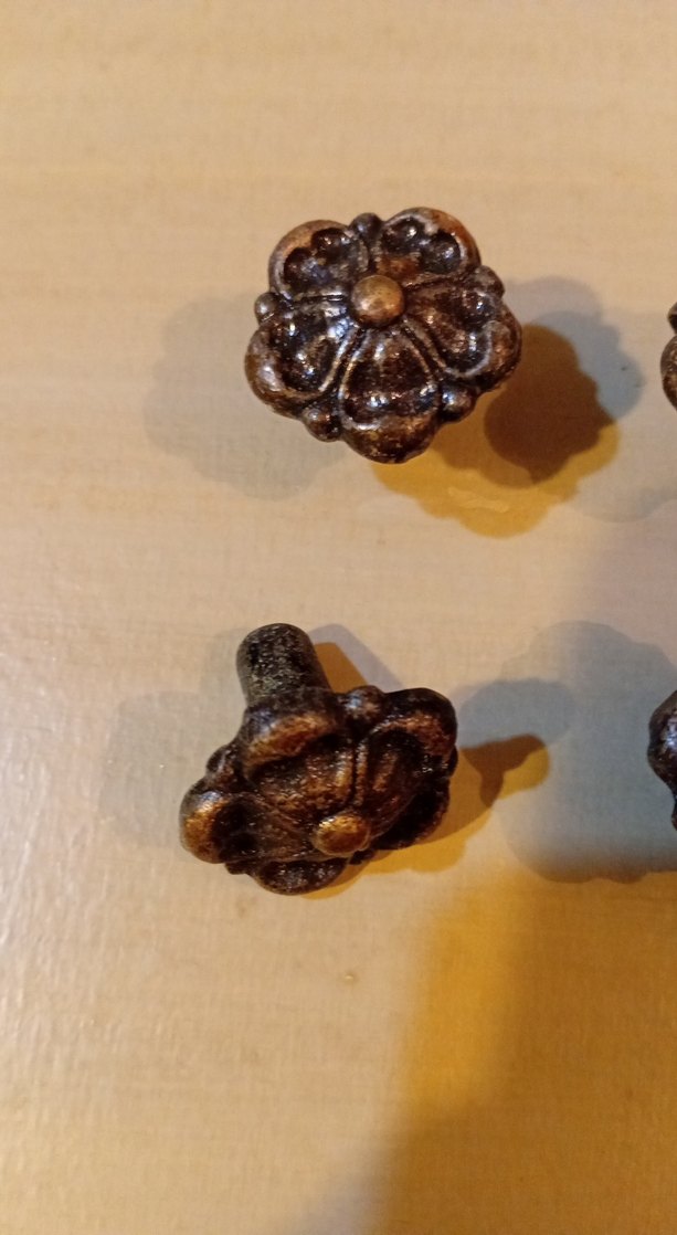 Kahverengi Vintage Çiçek Desenli Mobilya Kulp ları - Görsel 4