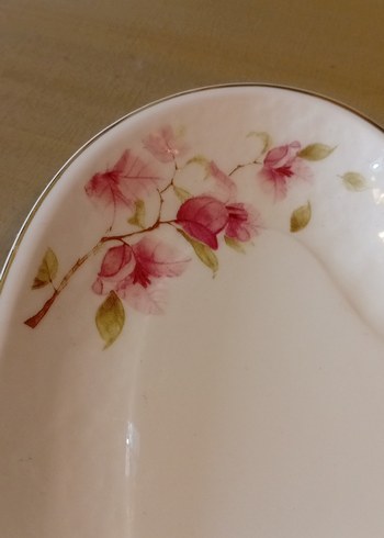 Karaca Pembe Çiçekli Kalp Şekilli Tabak - Görsel 2