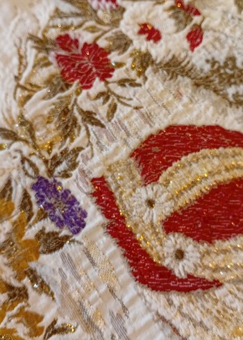 İşlemeli Bej Goblen Kırlent Kılıfı - Görsel 4