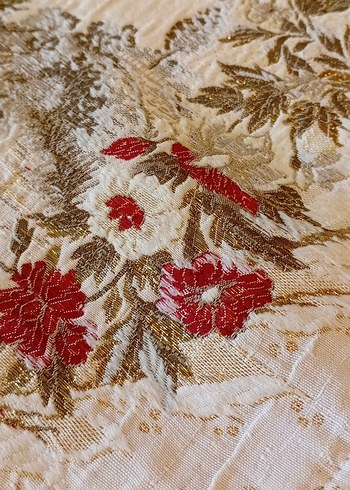 İşlemeli Bej Goblen Kırlent Kılıfı - Görsel 5