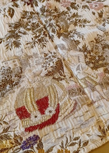 İşlemeli Bej Goblen Kırlent Kılıfı - Görsel 10