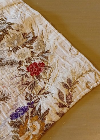 İşlemeli Bej Goblen Kırlent Kılıfı - Görsel 12