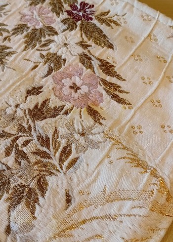 İşlemeli Bej Goblen Kırlent Kılıfı - Görsel 6