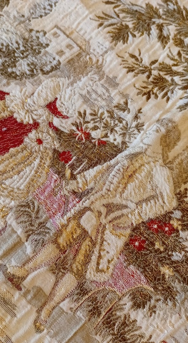 İşlemeli Bej Goblen Kırlent Kılıfı - Görsel 2