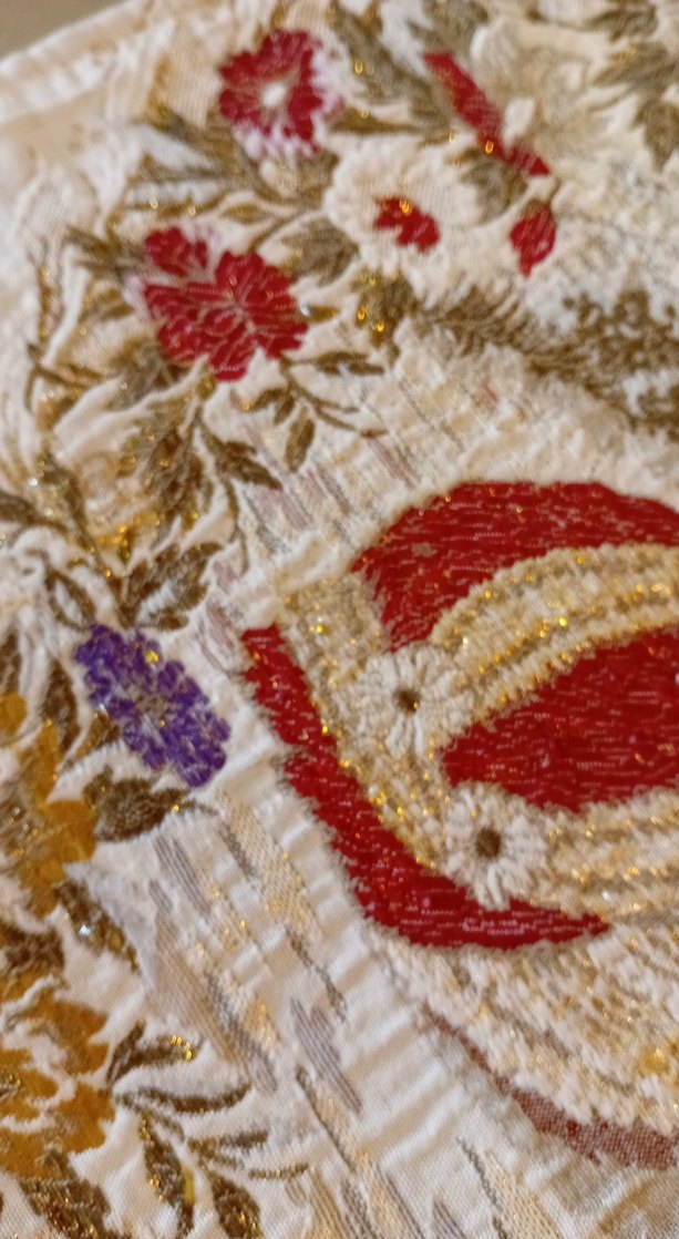 İşlemeli Bej Goblen Kırlent Kılıfı - Görsel 3