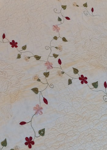 Nakışlı Beyaz Yastık Kırlent Kılıfı - Görsel 8