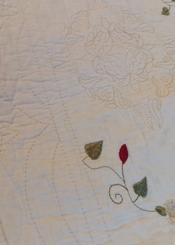 Nakışlı Beyaz Yastık Kırlent Kılıfı - Görsel 3