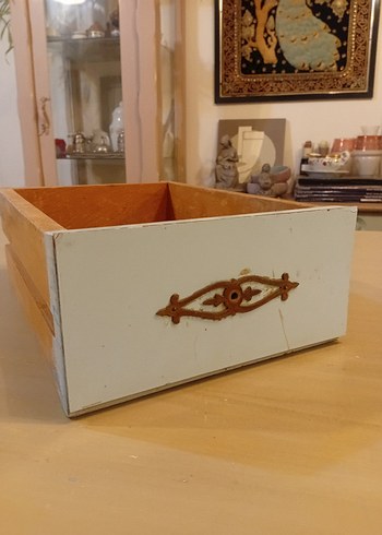 Masif Ahşap Makyaj Organizeri Vintage Çekmece - Görsel 9