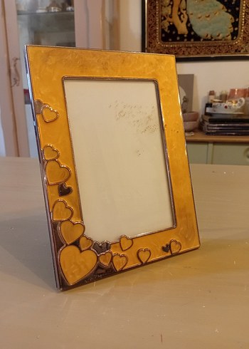 Altın Renk Parlak Kalpli Fotoğraf Çerçevesi - Görsel 7