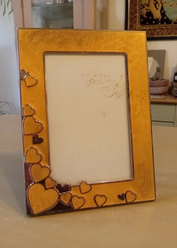 Altın Renk Parlak Kalpli Fotoğraf Çerçevesi - Görsel 5