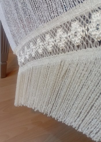 Beyaz Püsküllü Tiril tiril perde - Görsel 3