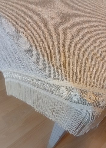 Beyaz Püsküllü Tiril tiril perde - Görsel 2