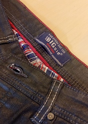 Erkek Deri Görünüm Denim Pantolon - Görsel 6