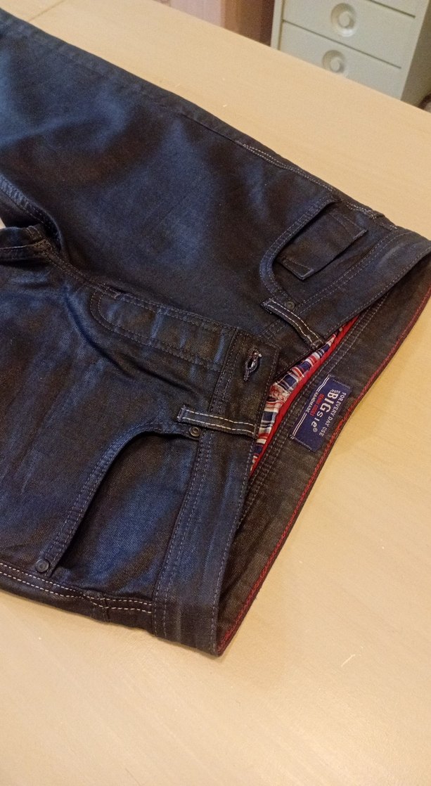 Erkek Deri Görünüm Denim Pantolon - Görsel 2