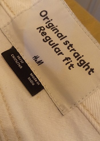 H&M Düğmeli Beyaz Kadın Keten Pantolon - Görsel 2