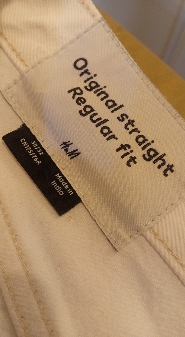 H&M Düğmeli Beyaz Kadın Keten Pantolon - Görsel 2