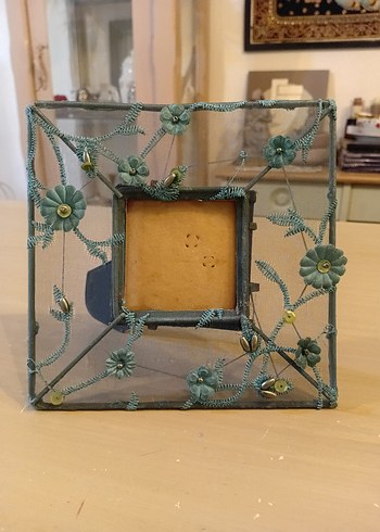Yeşil Çiçekli Metal Dekoratif Çerçeve - Görsel 8