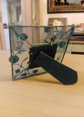 Yeşil Çiçekli Metal Dekoratif Çerçeve - Görsel 4