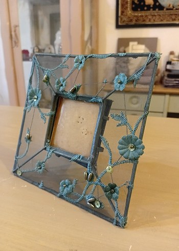 Yeşil Çiçekli Metal Dekoratif Çerçeve - Görsel 3