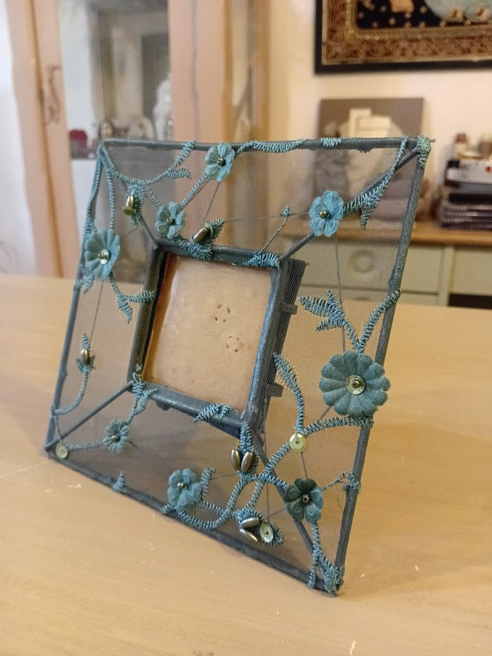 Yeşil Çiçekli Metal Dekoratif Çerçeve - Görsel 3