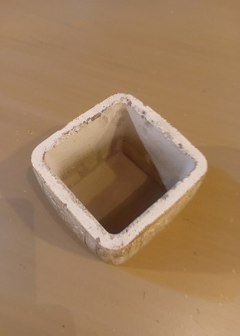 Desenli Beyaz Gri Seramik Saksı - Görsel 3