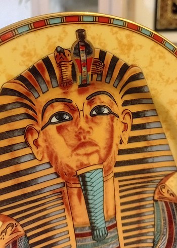 Mısır Firavunu Figürlü Dekoratif Tabak - Görsel 7