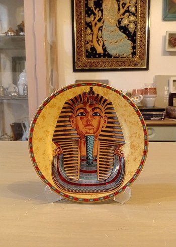 Mısır Firavunu Figürlü Dekoratif Tabak - Görsel 2