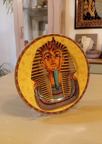 Mısır Firavunu Figürlü Dekoratif Tabak - Görsel 8