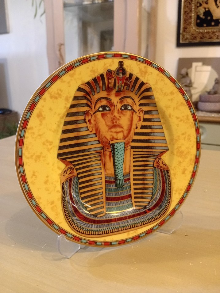 Mısır Firavunu Figürlü Dekoratif Tabak - Görsel 3